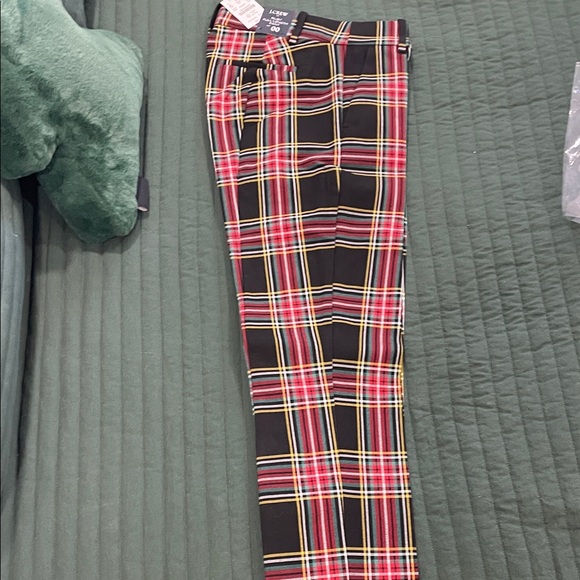 J. Crew Plaid Straight Leg Pants - Red, Yellow, Black - Picture 2 of 5